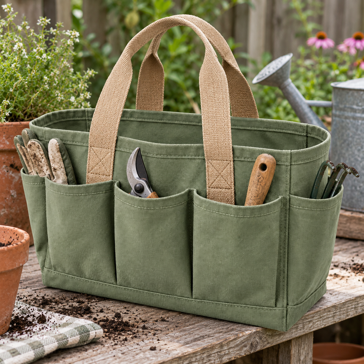 Canvas Garden Tool Tote