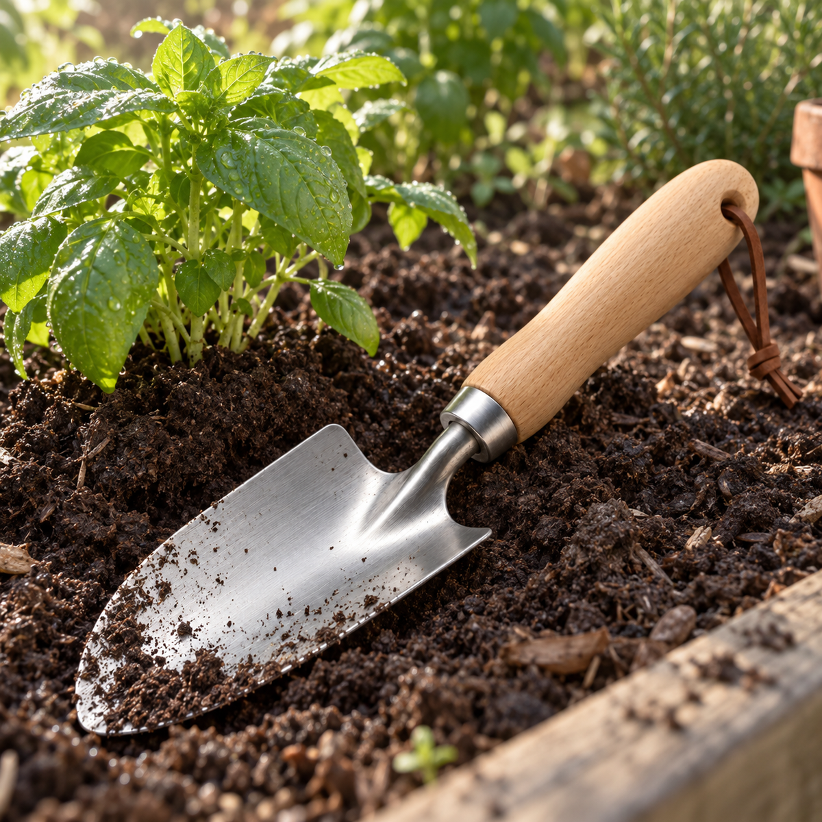 Wood Handle Garden Trowel