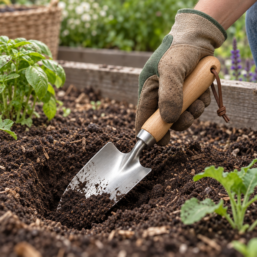 Wood Handle Garden Trowel