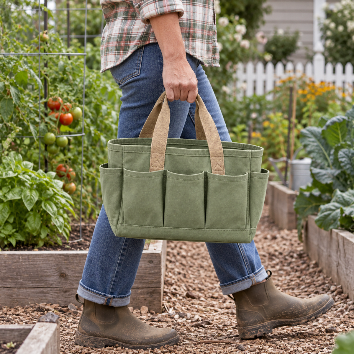 Canvas Garden Tool Tote